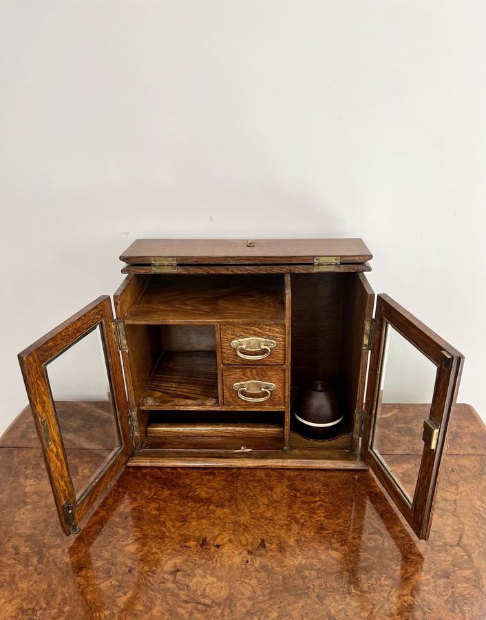 Antique Fantastic quality antique Edwardian oak smokers cabinet 
