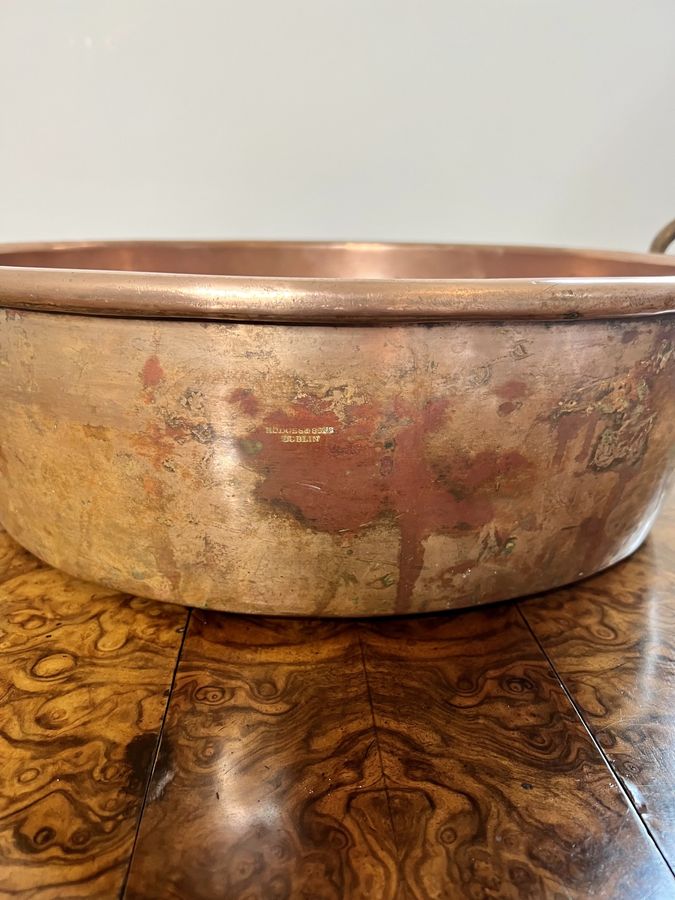 Antique Large quality antique Victorian Hodges & Sons copper pan 