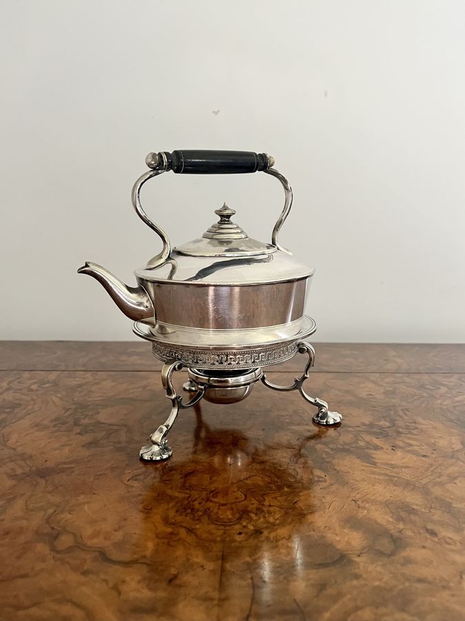 Antique Quality antique Edwardian Fenton Brothers silver plated spirit kettle 