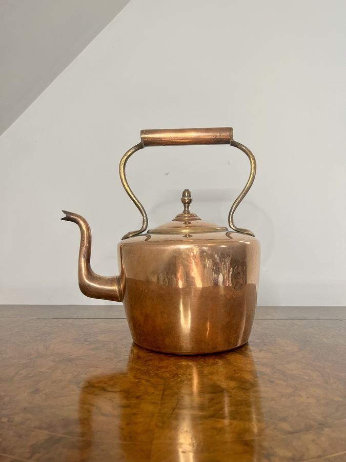 Antique Quality antique George III copper kettle 