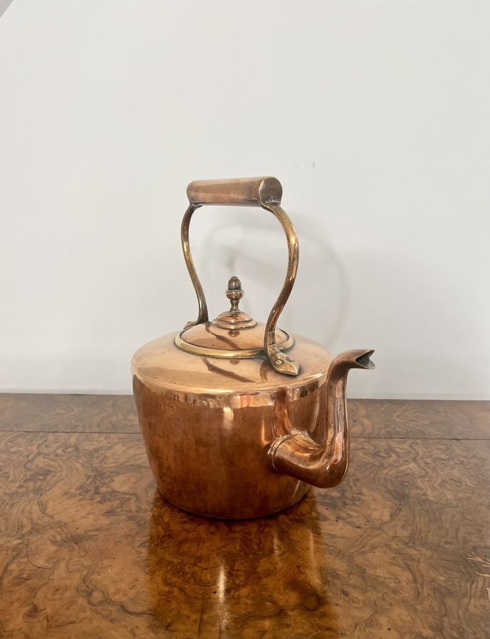 Antique Quality antique George III copper kettle 