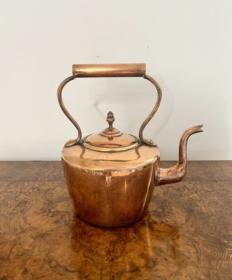 Antique Quality antique George III copper kettle 