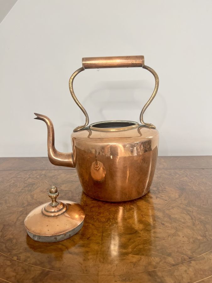 Antique Quality antique George III copper kettle 