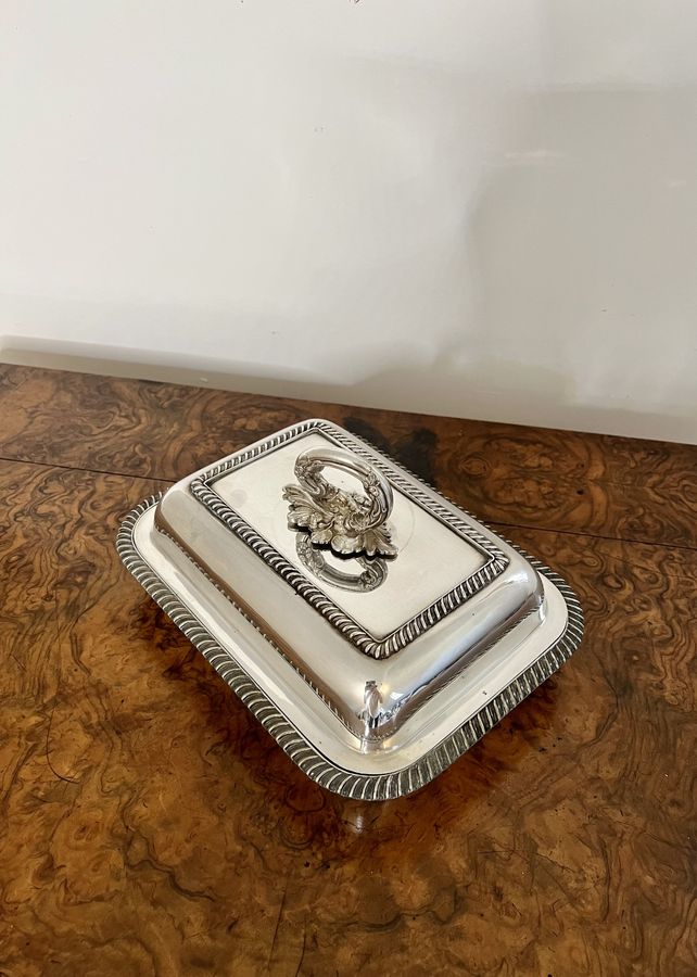 Antique Antique Edwardian quality silver plated rectangular entrée dish