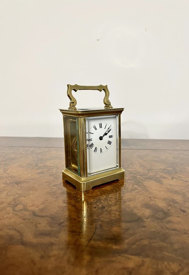 Antique Stunning quality antique Victorian brass carriage clock 