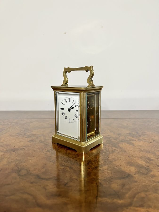 Antique Stunning quality antique Victorian brass carriage clock 