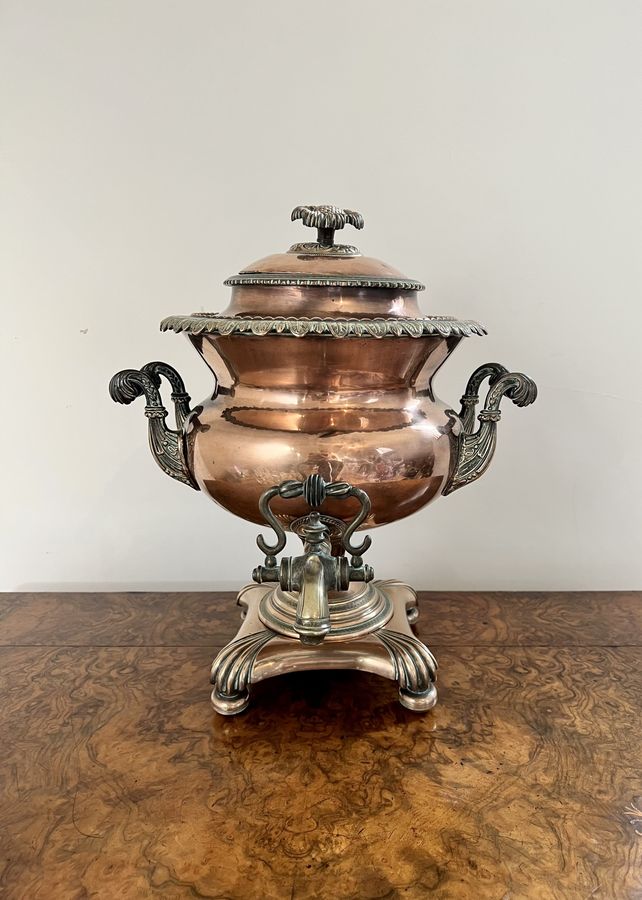 Antique Fantastic quality antique Victorian large copper samovar 