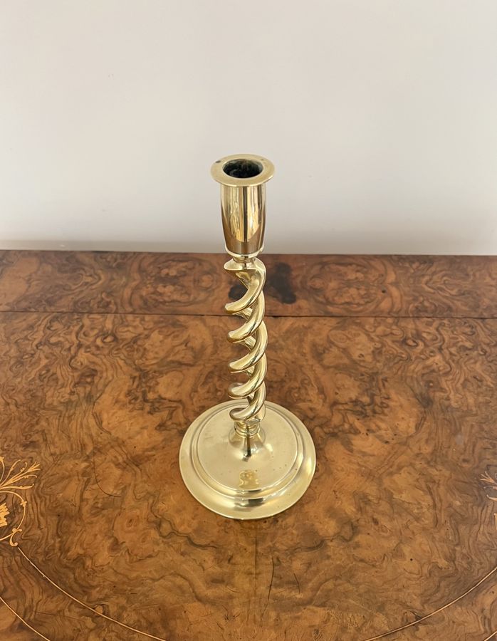 Antique Fantastic quality antique Edwardian brass candlesticks 