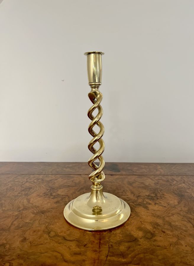 Antique Fantastic quality antique Edwardian brass candlesticks 