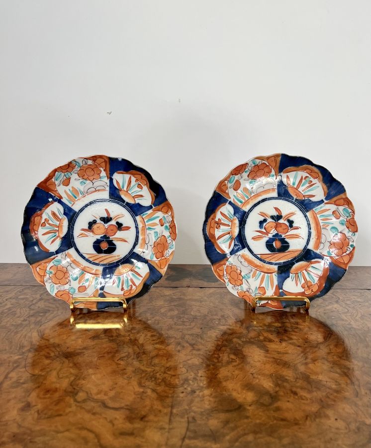 Pair of quality antique Japanese imari plates