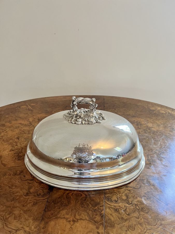 Antique Fantastic quality antique Victorian silver plated meat cover 