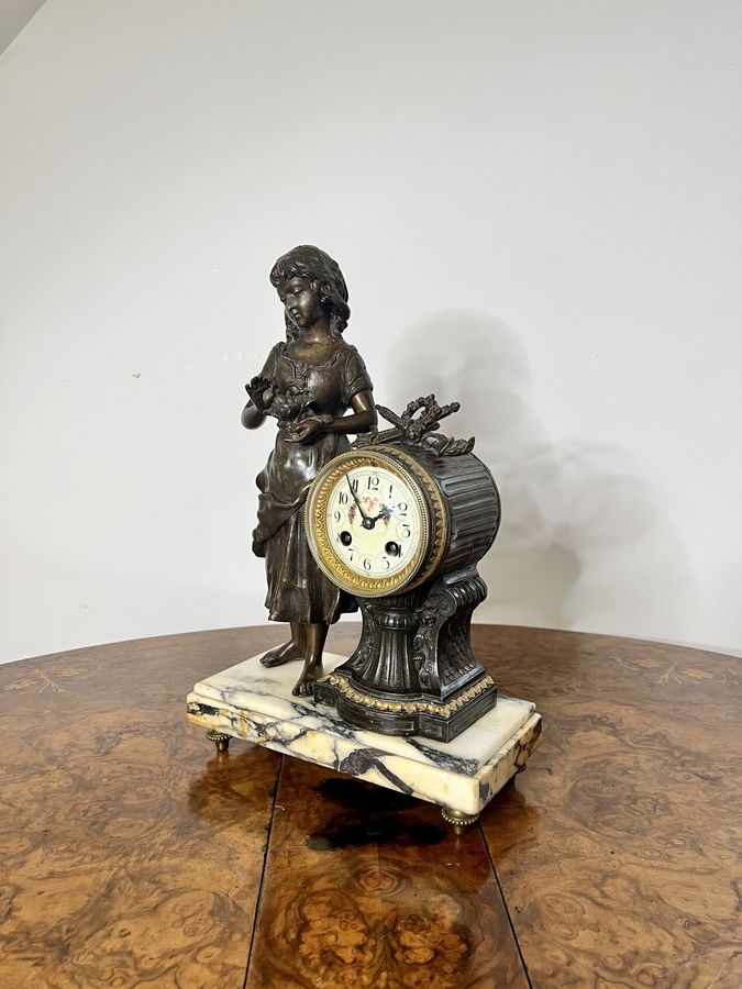 Antique Outstanding quality antique Victorian clock garniture 
