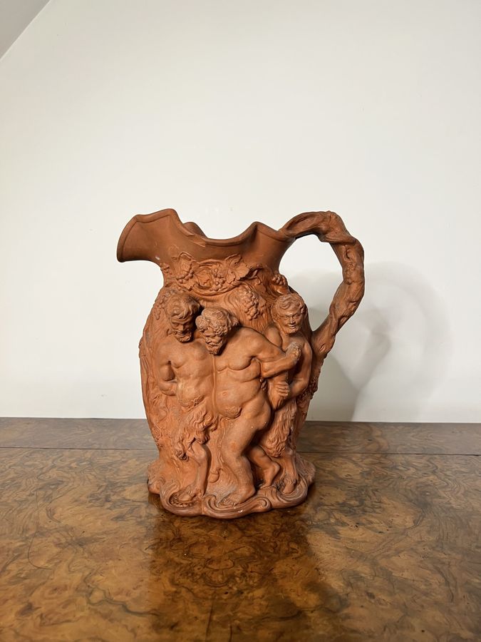 Large antique quality relief moulded jug