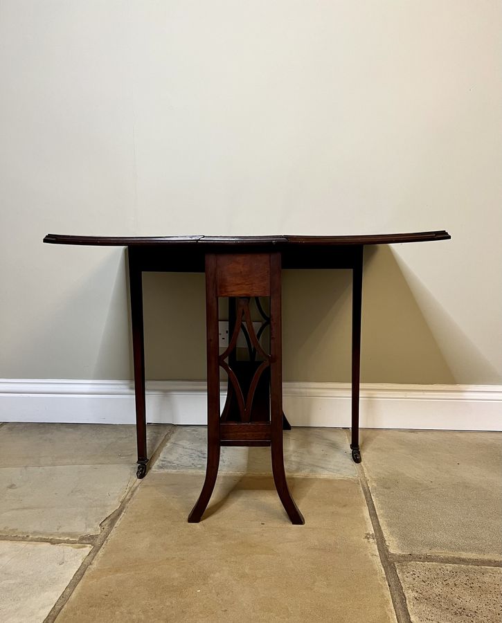 Antique Quality antique Edwardian inlaid mahogany Sutherland table 