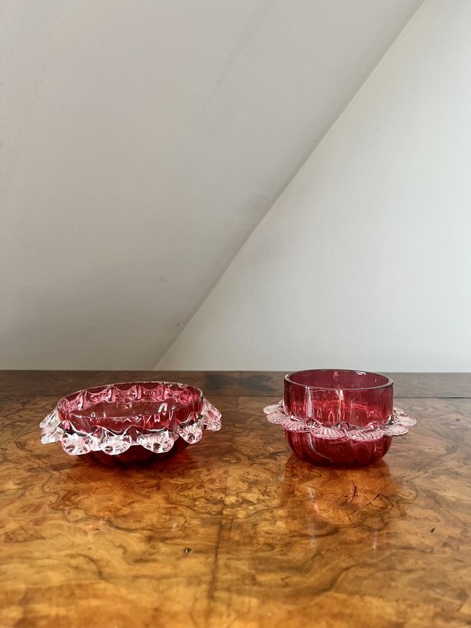 Antique Quality collection of antique Victorian cranberry glass 