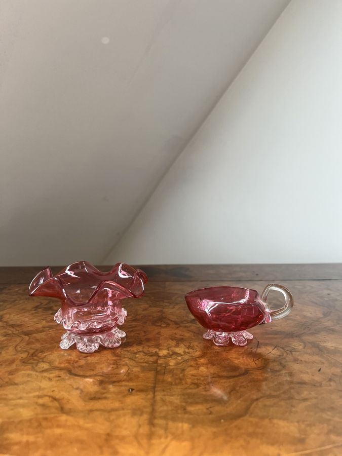 Antique Stunning collection of quality antique Victorian cranberry glass 