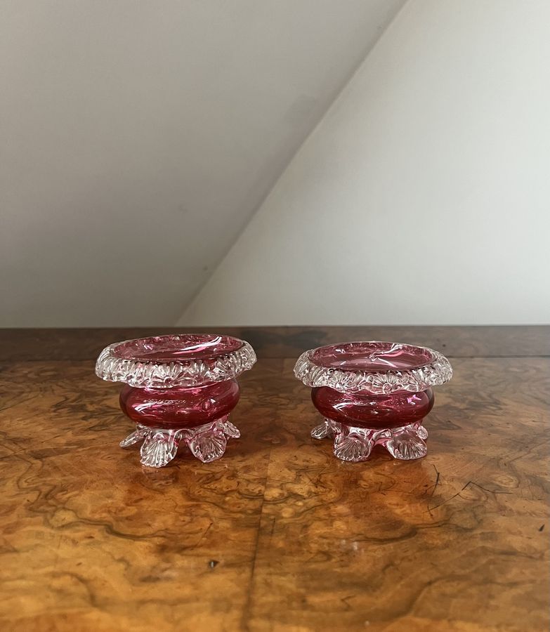 Antique Stunning collection of quality antique Victorian cranberry glass 