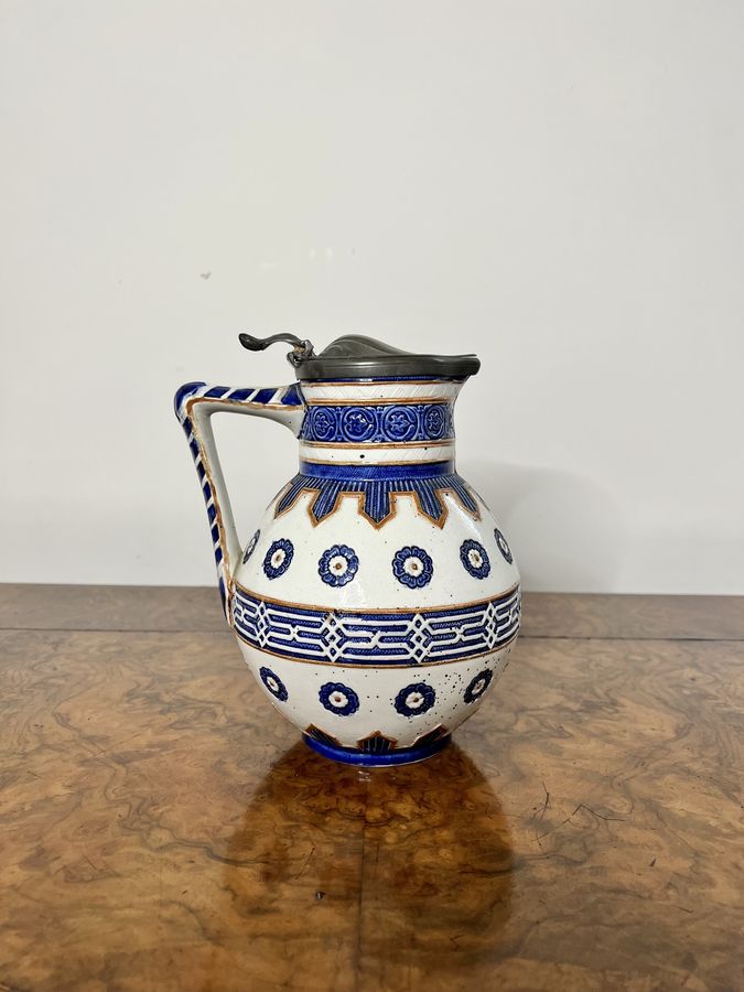 Lovely quality antique majolica jug