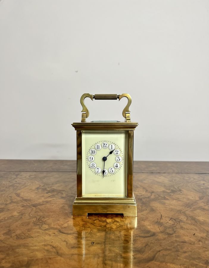 Antique Stunning quality Antique large French brass carriage clock