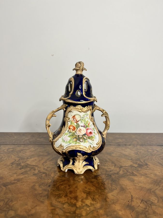 Antique Stunning quality antique Samuel Alcock pot pourri vase and cover
