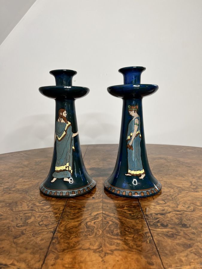 Antique Wonderful pair of antique Decoro England candlesticks 