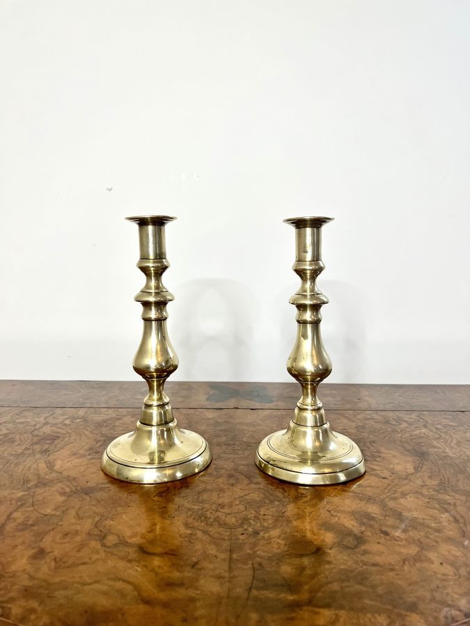 Antique Brass Push Up Candlesticks – Decorative Antiques UK