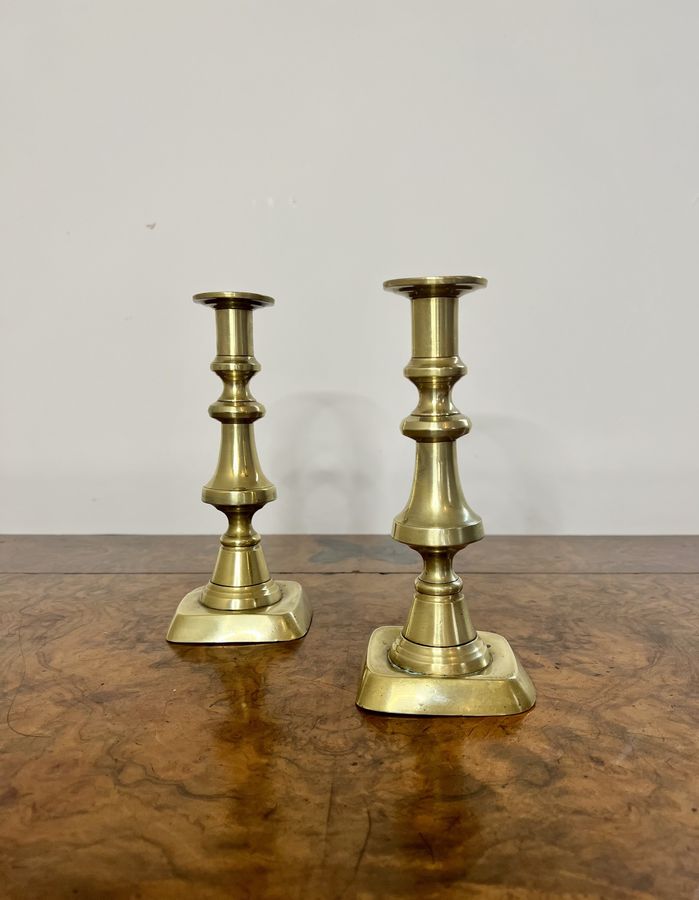 Antique Quality pair of antique Victorian brass candlesticks