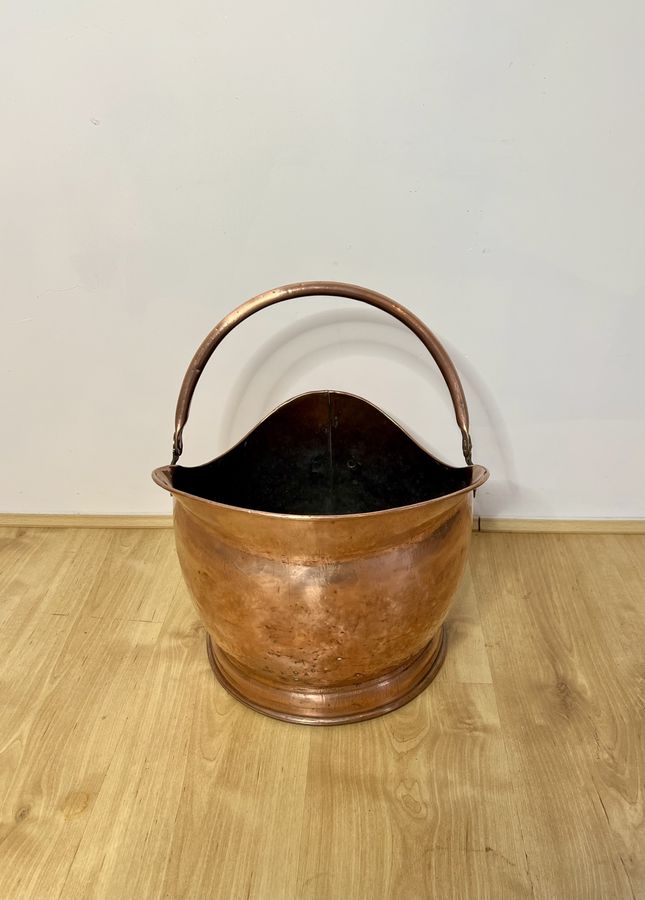Antique Quality antique Victorian copper helmet coal scuttle 