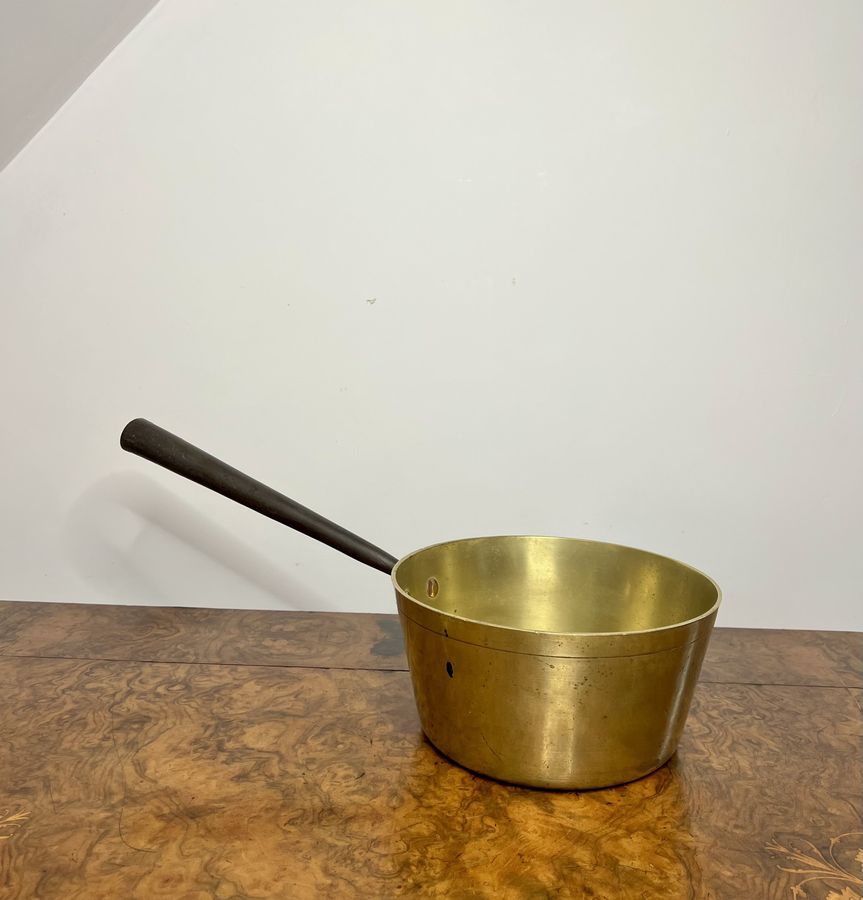 Antique Antique Victorian quality heavy brass jam pan 
