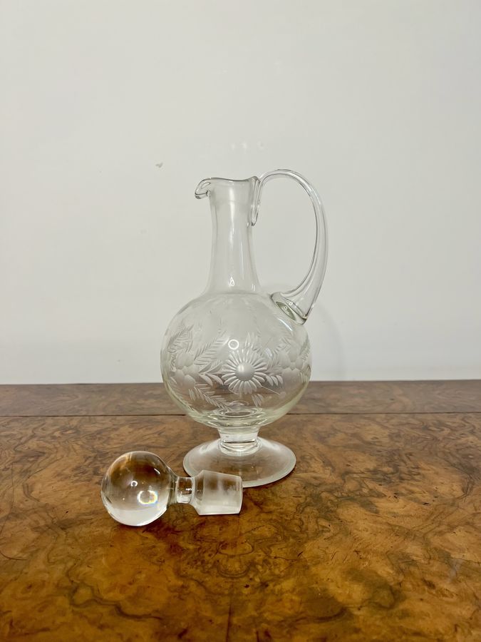 Antique Fantastic quality antique Victorian glass ewer 
