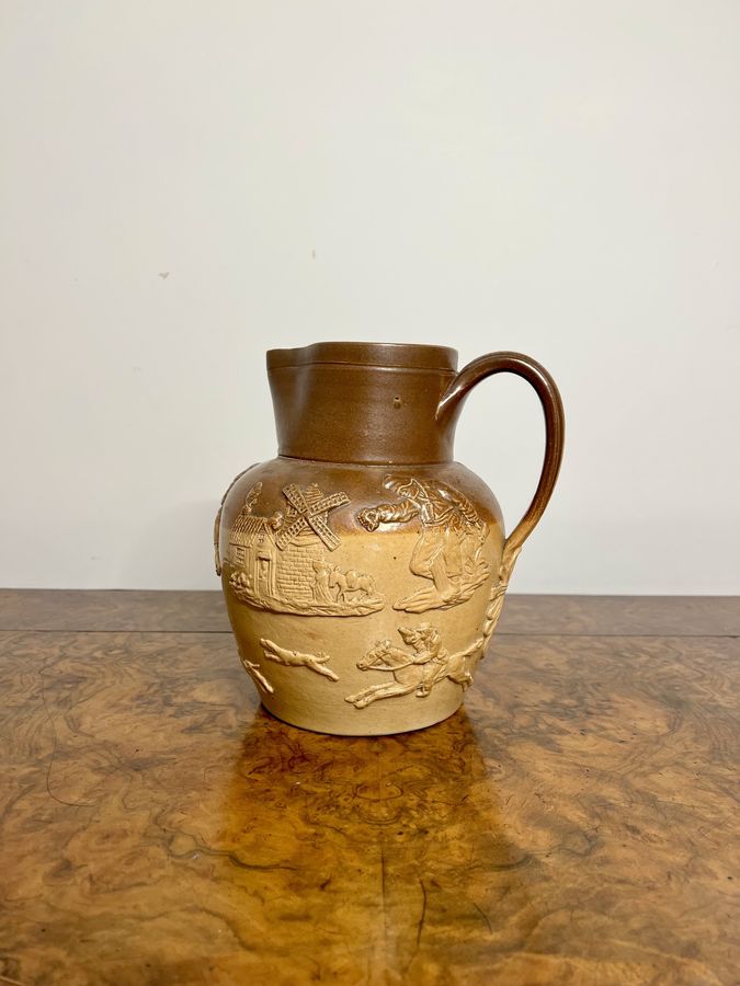 Antique Large antique Victorian Doulton Lambeth harvest jug