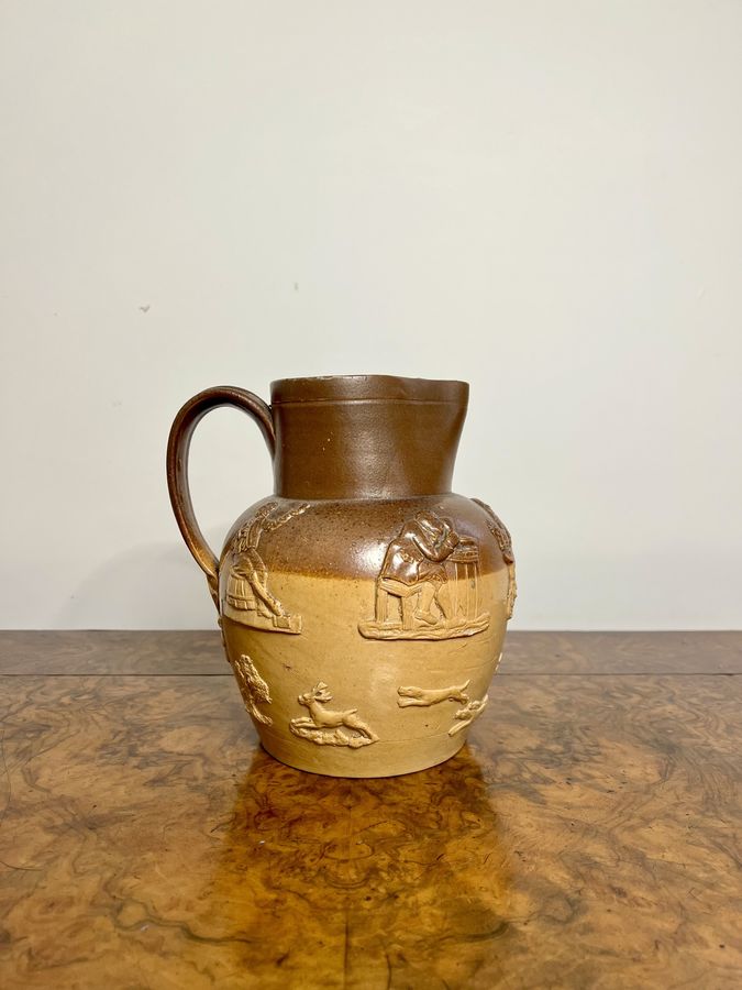 Antique Large antique Victorian Doulton Lambeth harvest jug
