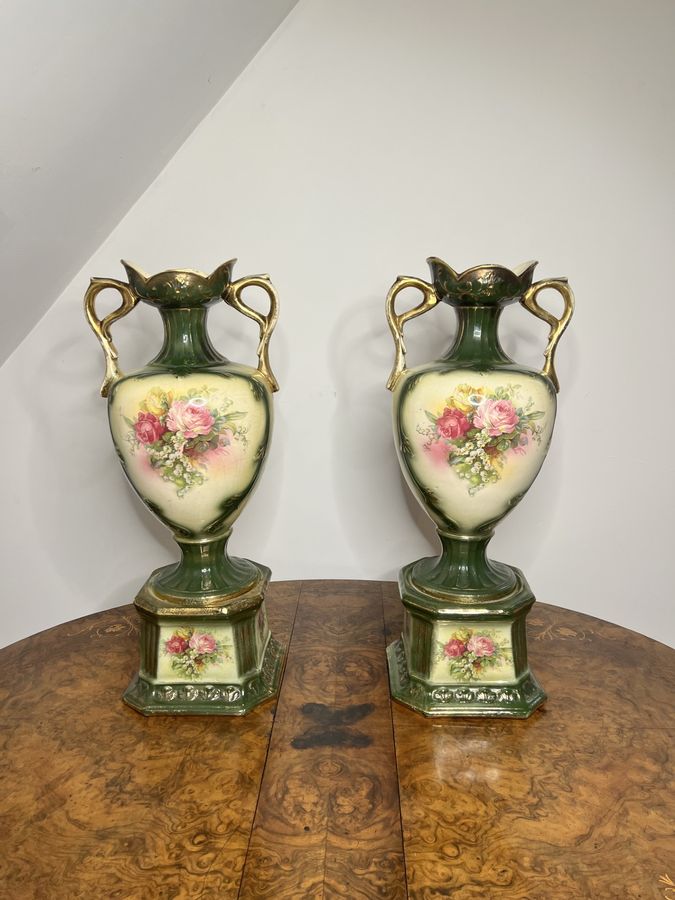 Antique Stunning pair of large antique Victorian vases 