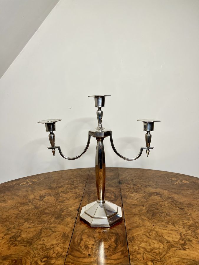 Antique Outstanding quality pair of antique Edwardian silver plated candelabras 
