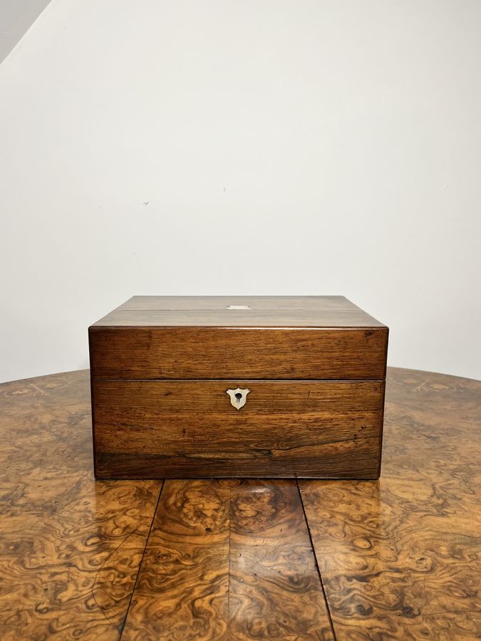 Antique Lovely quality antique Victorian rosewood vanity box 