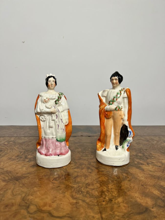 Antique Pair of antique Victorian Staffordshire figures 