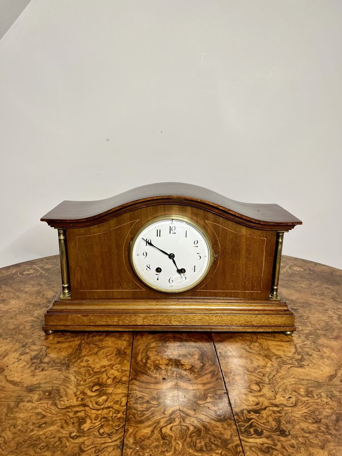 Antique Quality antique Edwardian walnut mantle clock 