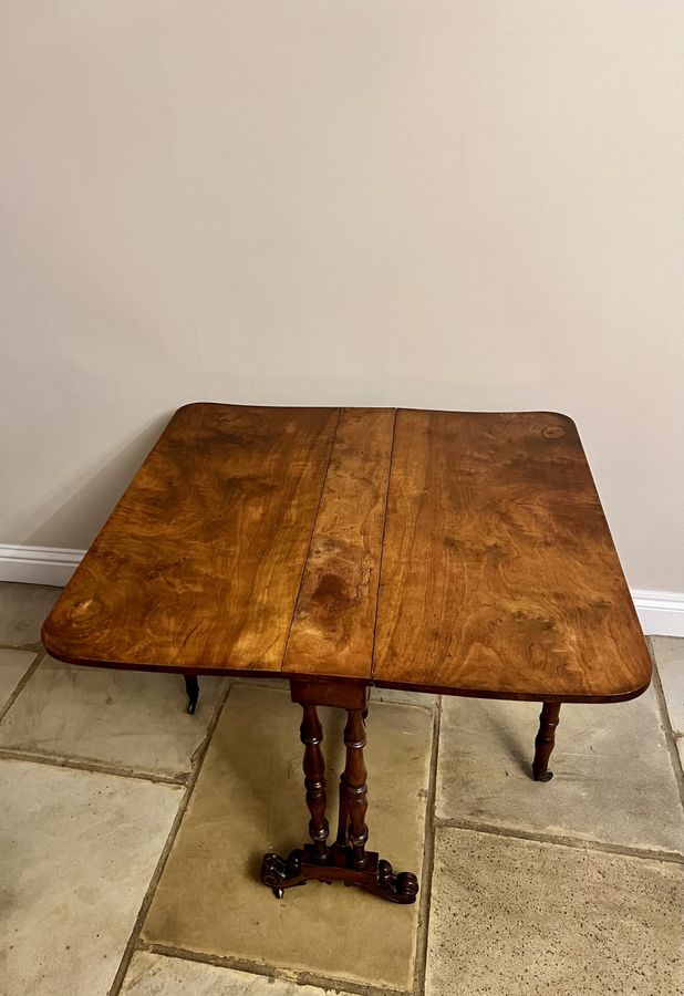 Antique Antique Victorian quality burr walnut Sutherland table 