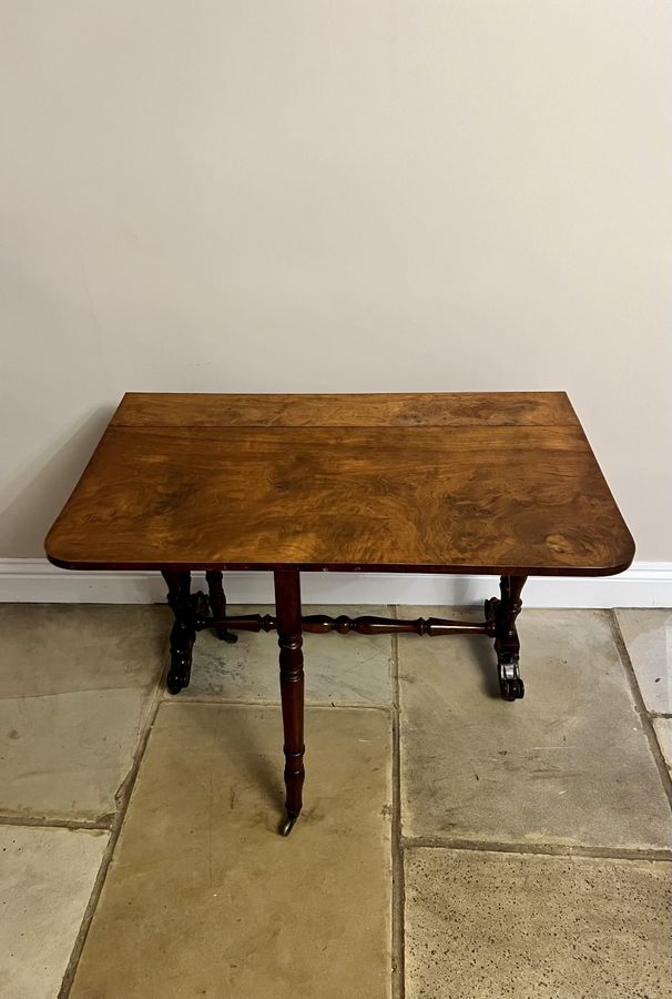 Antique Antique Victorian quality burr walnut Sutherland table 
