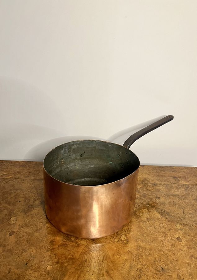Antique Large quality antique Victorian Hodges & Sons copper saucepan