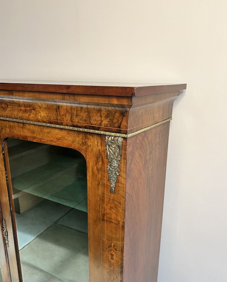Antique Fantastic quality antique Victorian walnut inlaid pier cabinet 