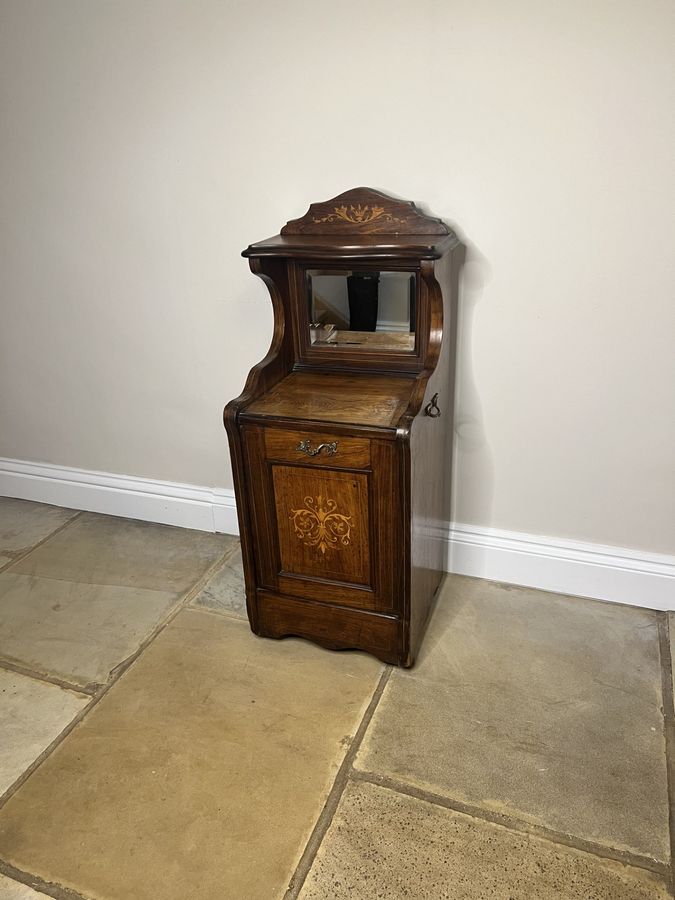 Antique Wonderful quality antique Victorian inlaid rosewood coal box 