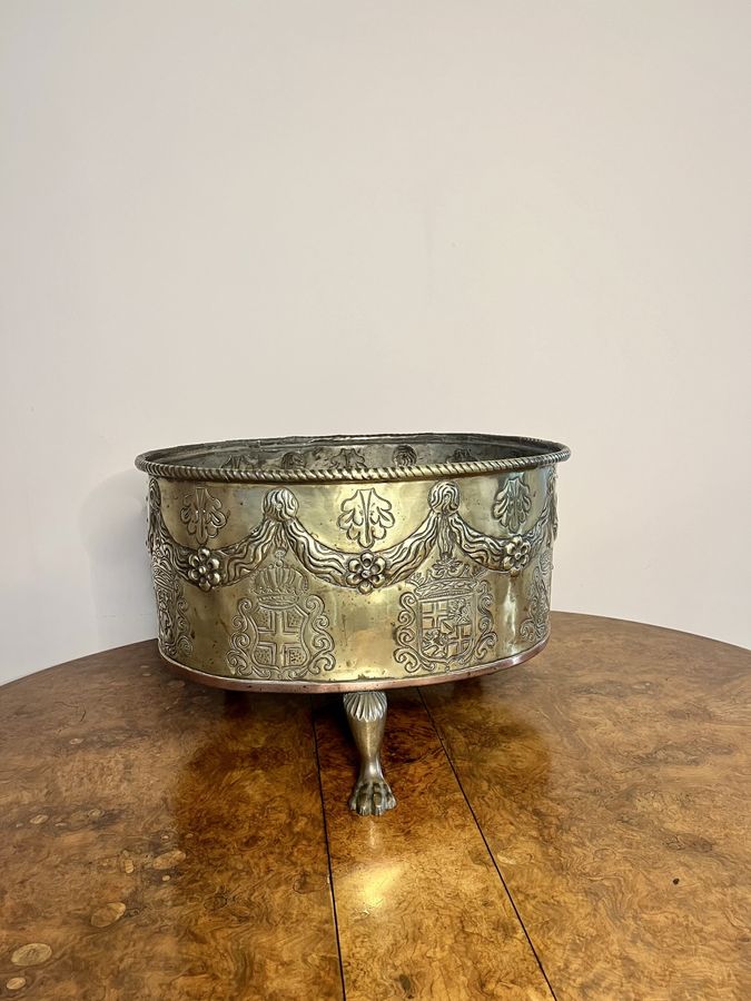 Antique Fantastic quality brass antique Victorian Dutch coal bucket 
