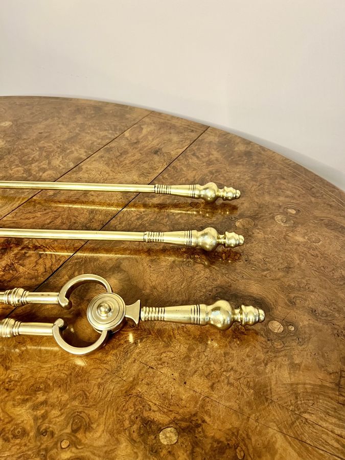 Antique Quality antique Edwardian brass fire irons 