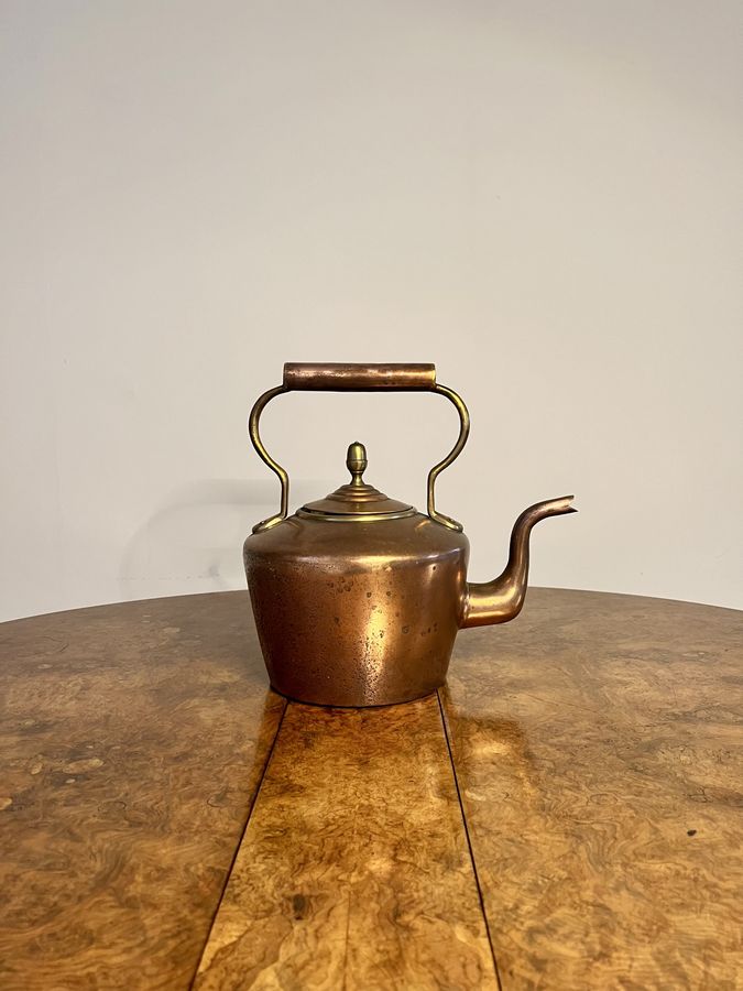 Antique Lovely antique George III copper kettle 