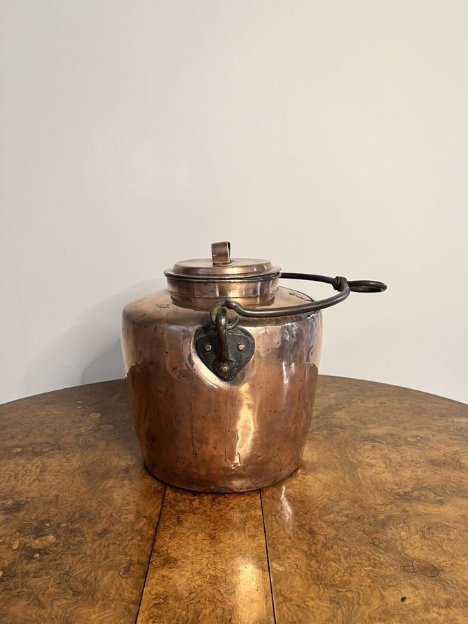 Antique Large antique George III quality hanging copper water urn