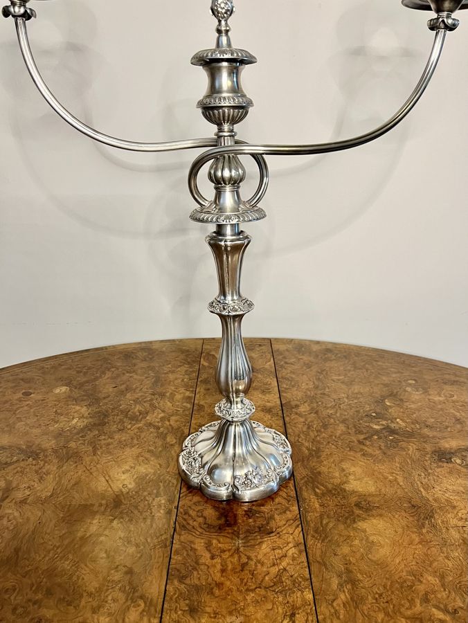 Antique Fine quality large antique Victorian silver plated candelabra
