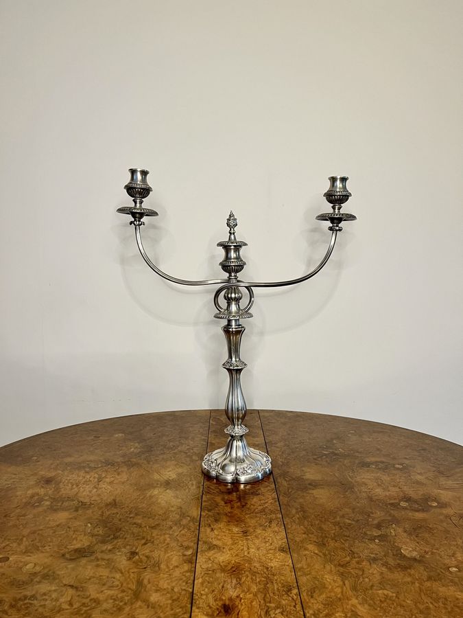 Antique Fine quality large antique Victorian silver plated candelabra