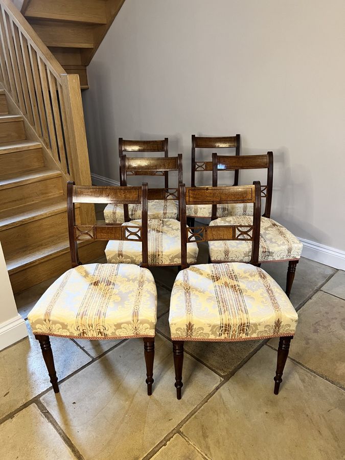 Antique Fine set of six antique George III quality mahogany dining chairs 
