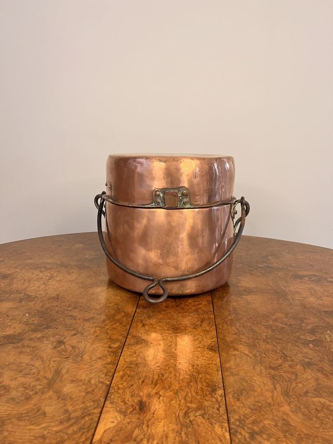 Antique Quality antique George III copper cooking pot 